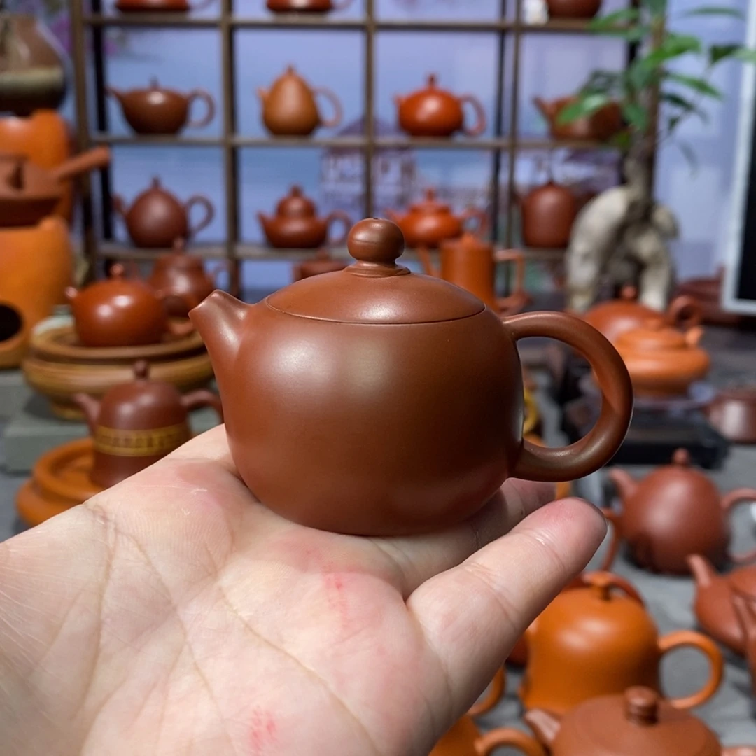 茶壶朱泥章淑煌朱泥小西施壶50cc