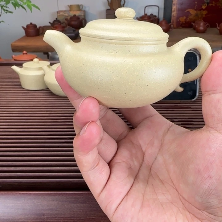 金***山茶壶紫砂微瑕本绿