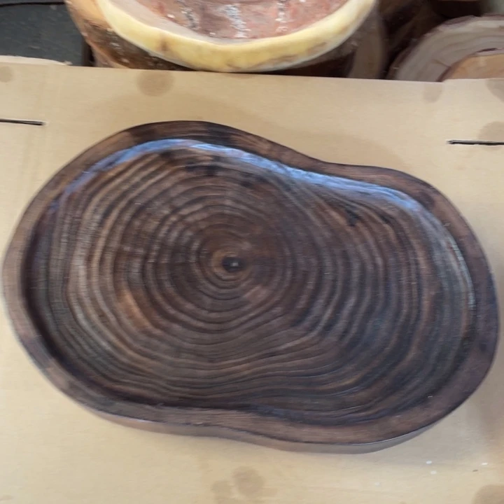 银杏木40✖️26✖️5碳化果盘壶承泡台