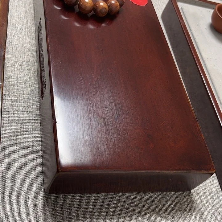 大漆金砖干泡台，底座32x17x5