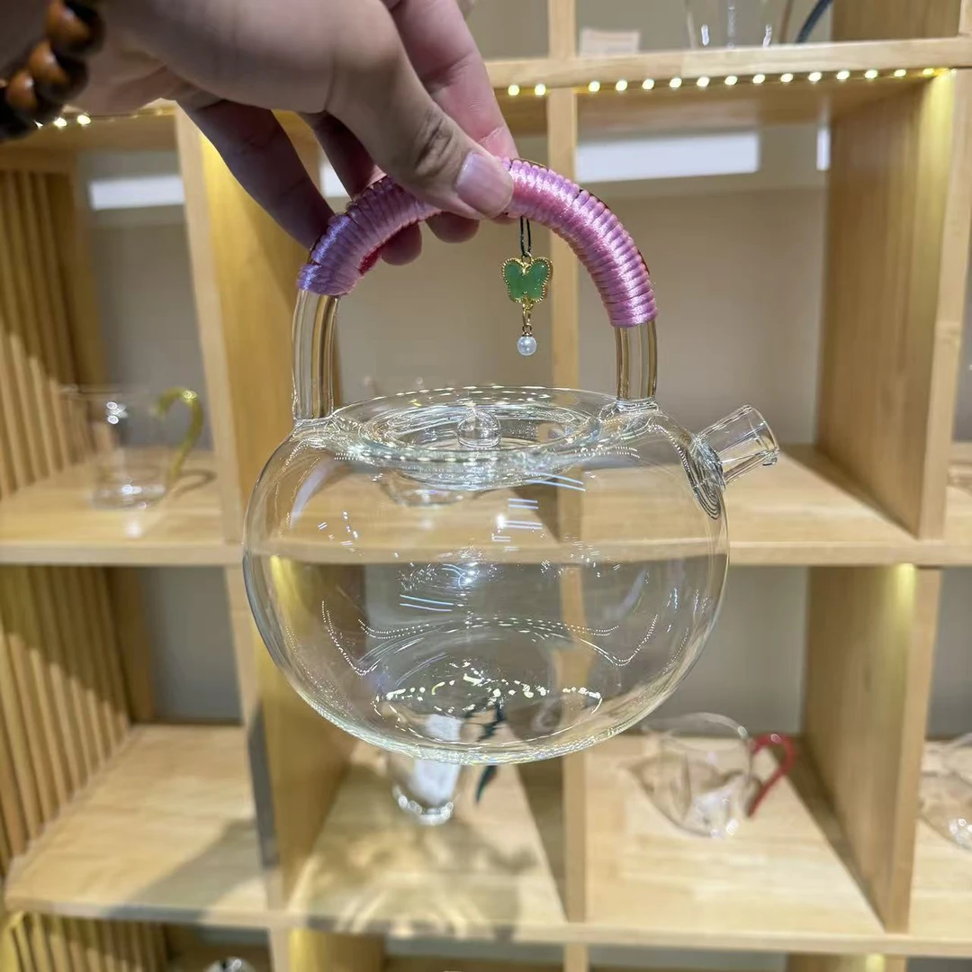 十里生活编织吊坠提梁煮茶泡茶壶（G0200）