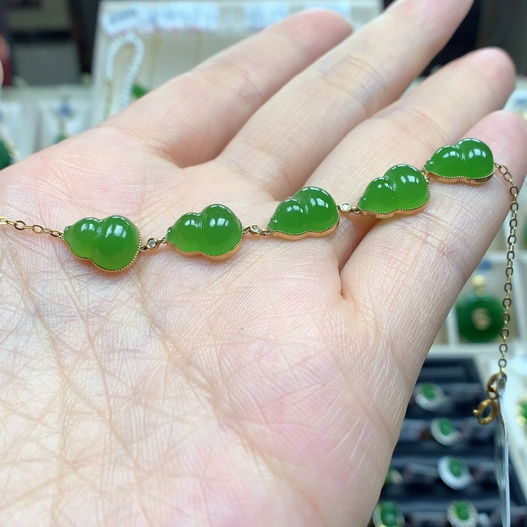 手链18K金镶嵌和田玉810