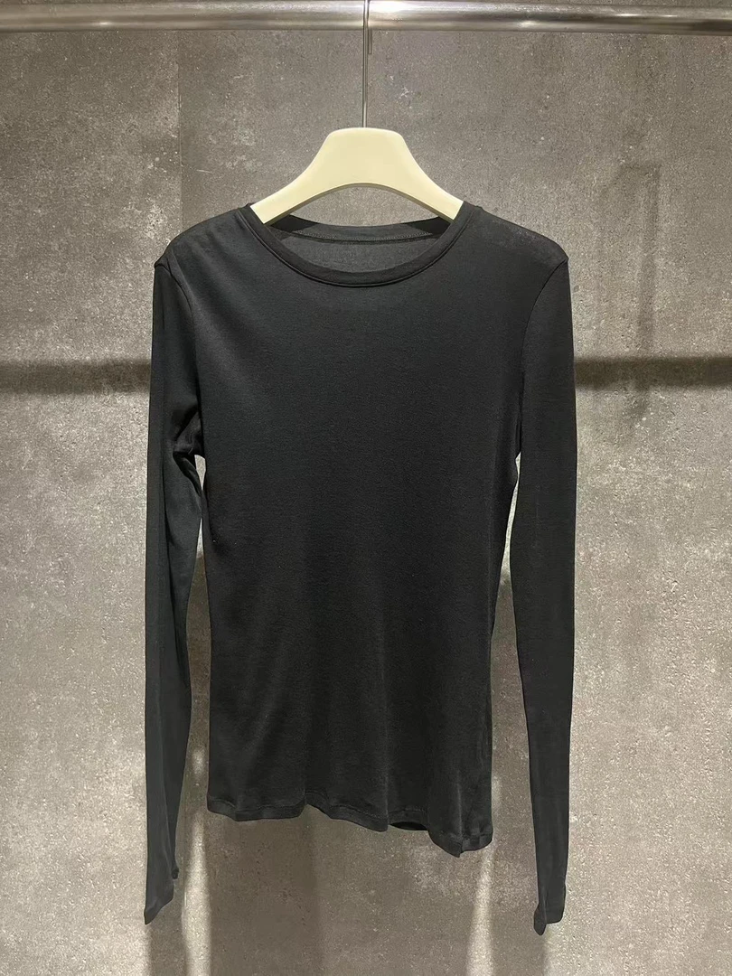 【Ann.G】N10401 欧货春夏款T恤女装圆领内搭长袖打底衫上衣