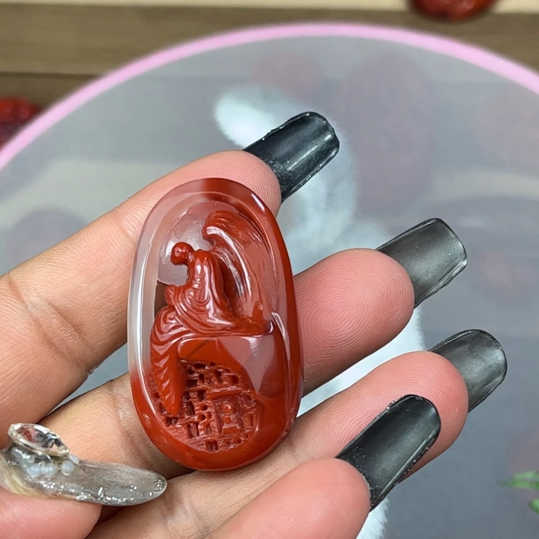 南红玛瑙未镶嵌吊坠