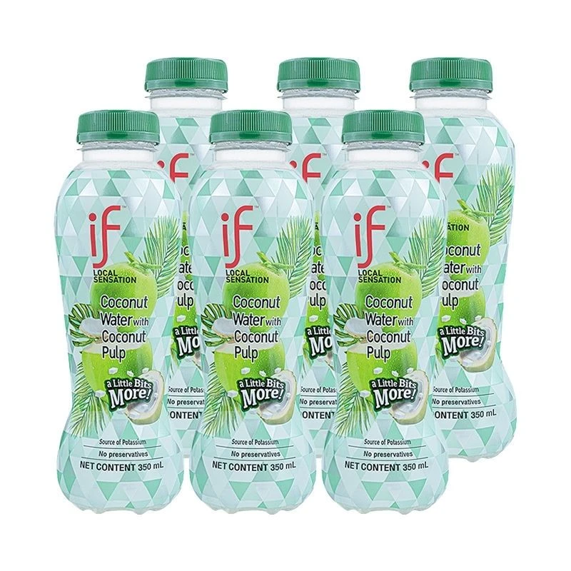 【临期】【350ml*6瓶】椰子水椰肉果汁饮料进口椰子瓶装8月底到期