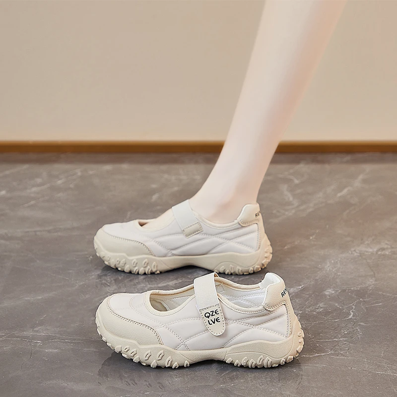 运动玛丽珍鞋女款2025新款夏季芭蕾魔术贴德训鞋软底百搭平底单鞋