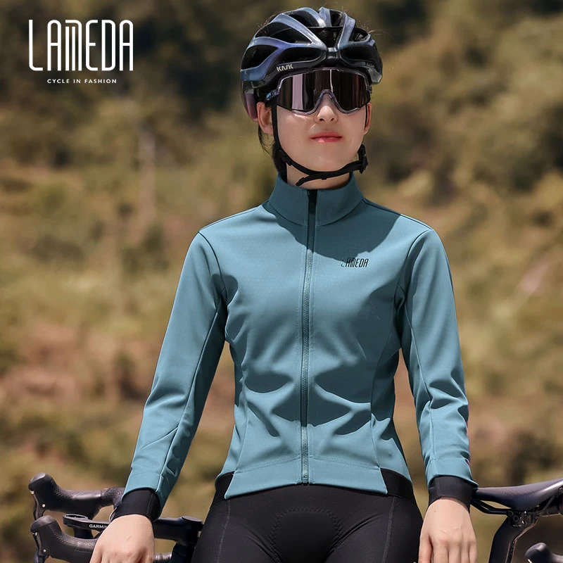 兰帕达秋冬抓绒保暖骑行服外套防风防泼水女公路车自行车上衣清吟