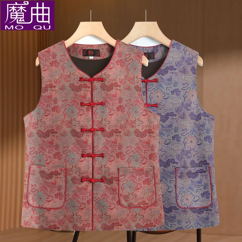 奶奶春装新款国风马甲盘扣中老年女装妈妈外套上衣老太太背心妈妈