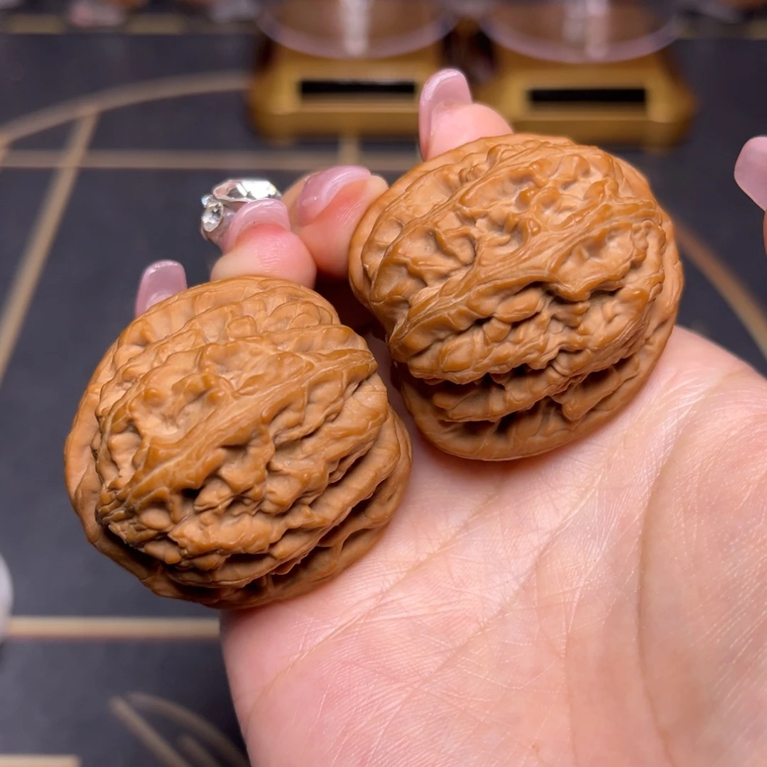 吊坠文玩核桃全品红锦鲤44