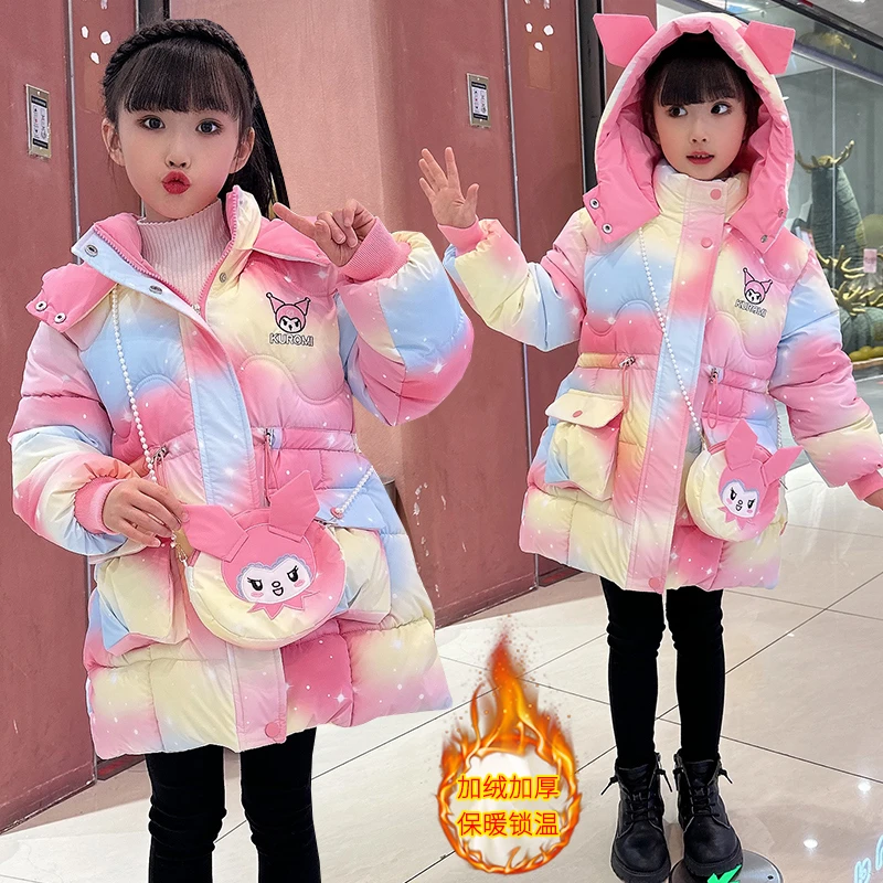 女童冬装棉服2025新款儿童加厚棉袄冬季女宝宝炫彩库洛米棉衣外套