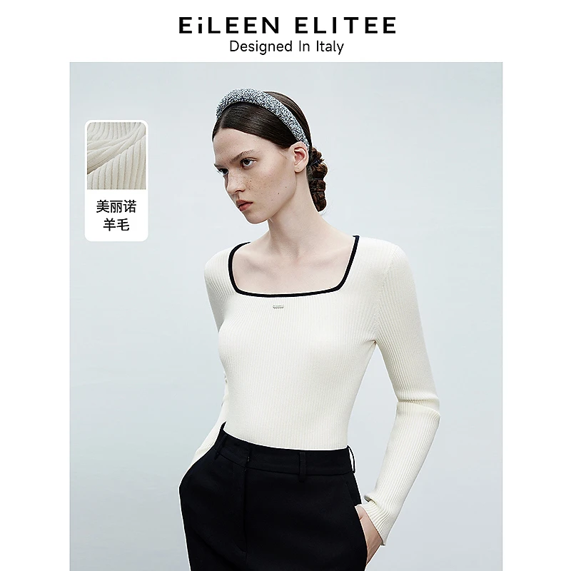朗姿欧洲EiLEEN ELITEE针织衫上衣2025年春新款短款打底毛衣