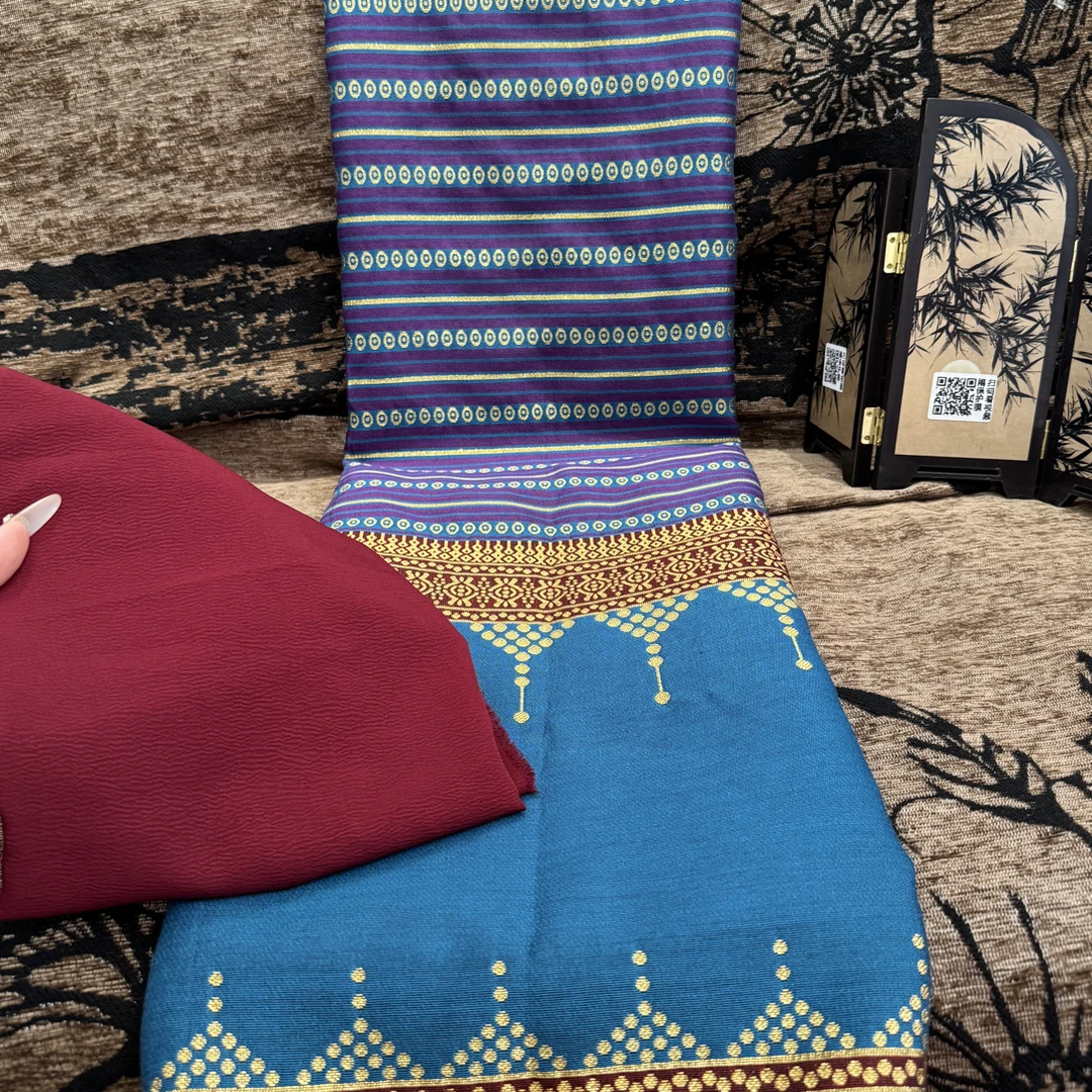 2025新款傣族布料机织面料已压衬