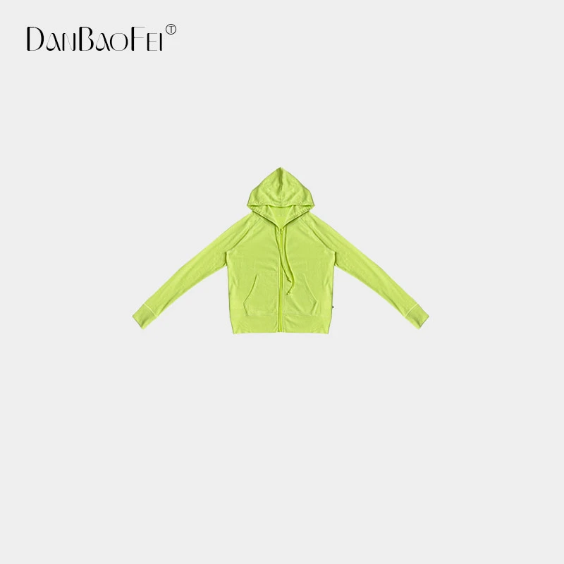 【kiki】2024四季内穿外搭轻薄帽衫拉链外套上衣 DY0068