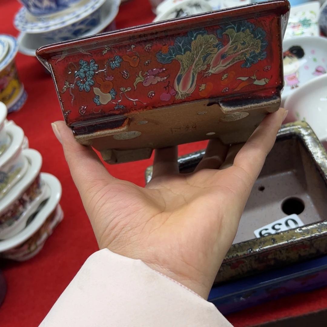 紫砂花盆949号瑕疵15/12/5cm窑变