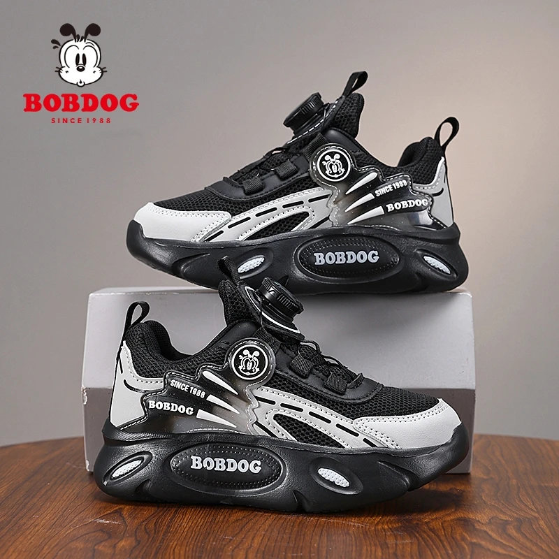 Bobdog/巴布豆童鞋春季网面男童女童休闲软底儿童运动鞋跑步鞋