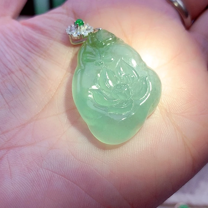 颈饰银S925镶嵌翡翠翡翠