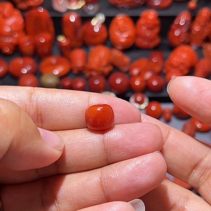 南红玛瑙未镶嵌配饰火焰纹老型11mm