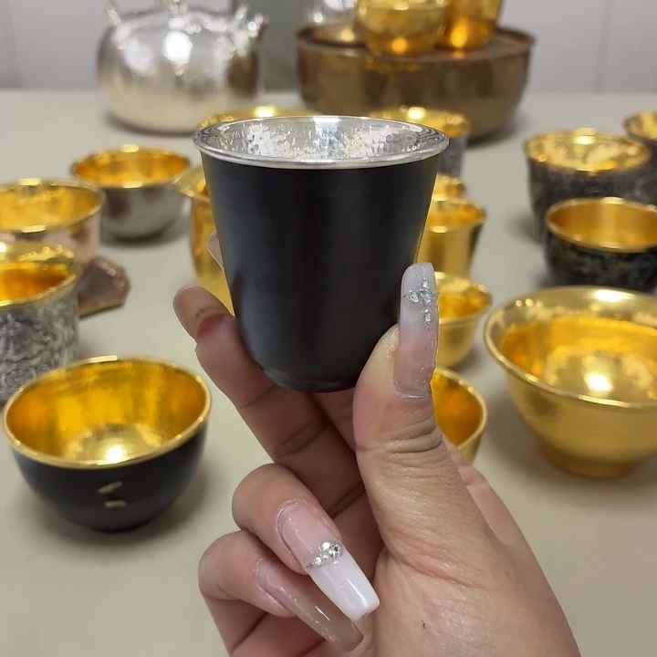 李小鹤铁包银足银15克闻香杯50毫升