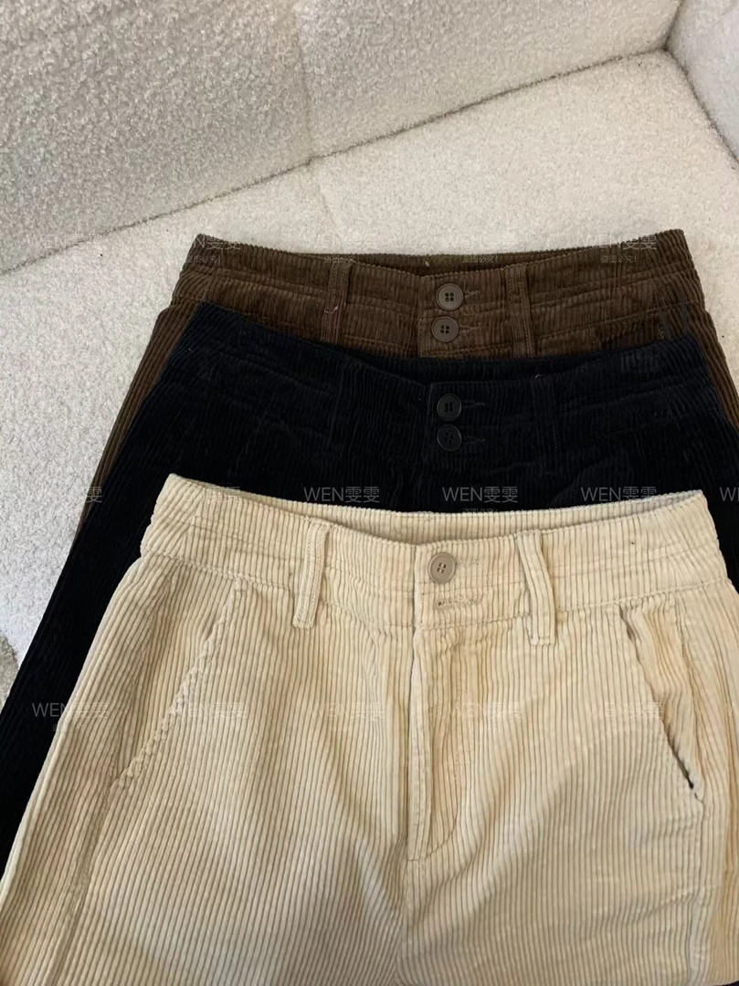 【WEN轻奢】2024冬季新款高腰显瘦百搭休闲灯芯绒长裤WWK0296