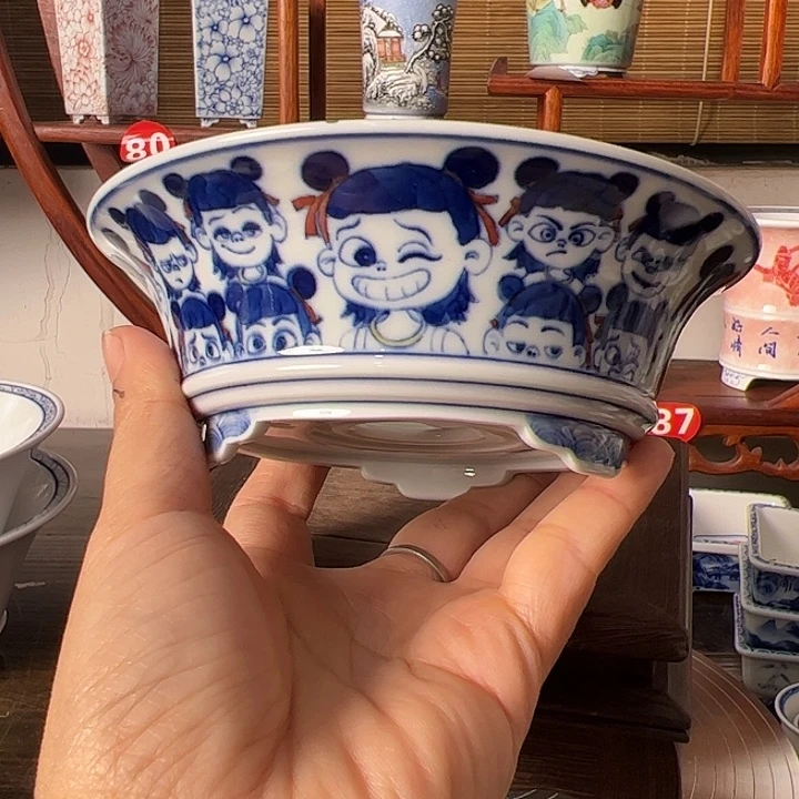 墨奈手绘陶瓷花盆