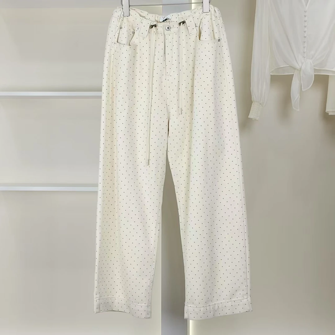 麦迪尚品【K】50428127 波点宽松牛仔裤春季女装商场专柜正品