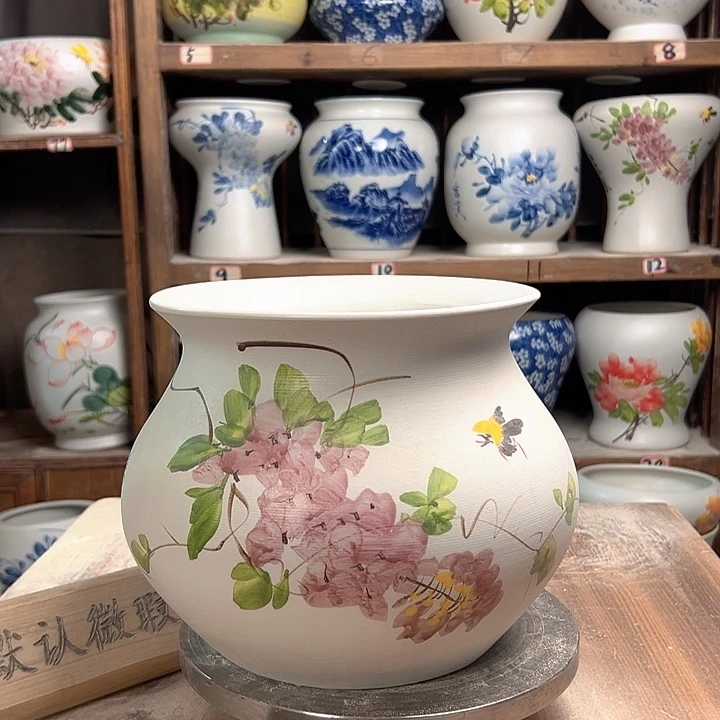 陶钱袋子紫藤新款新款陶瓷陶瓷