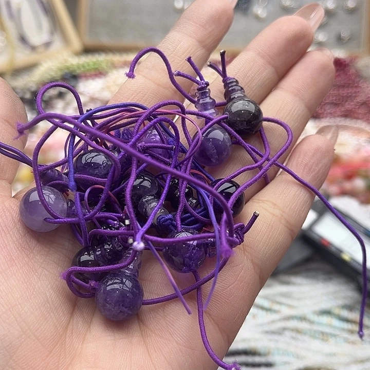 玛瑙/玉髓珠宝半成品未镶嵌5套10-12mm左右紫晶随机发