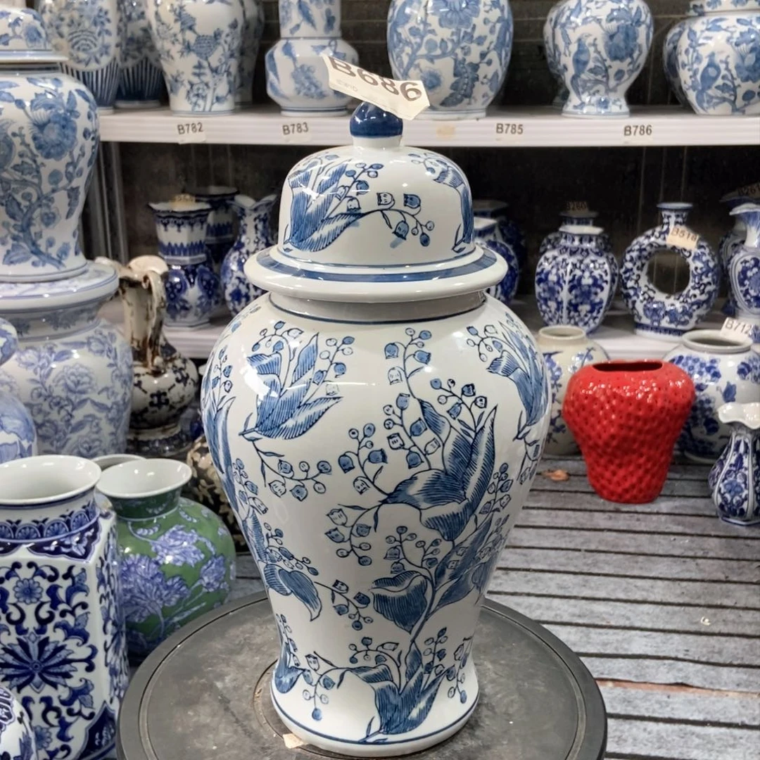 摆件摆件手绘釉下彩