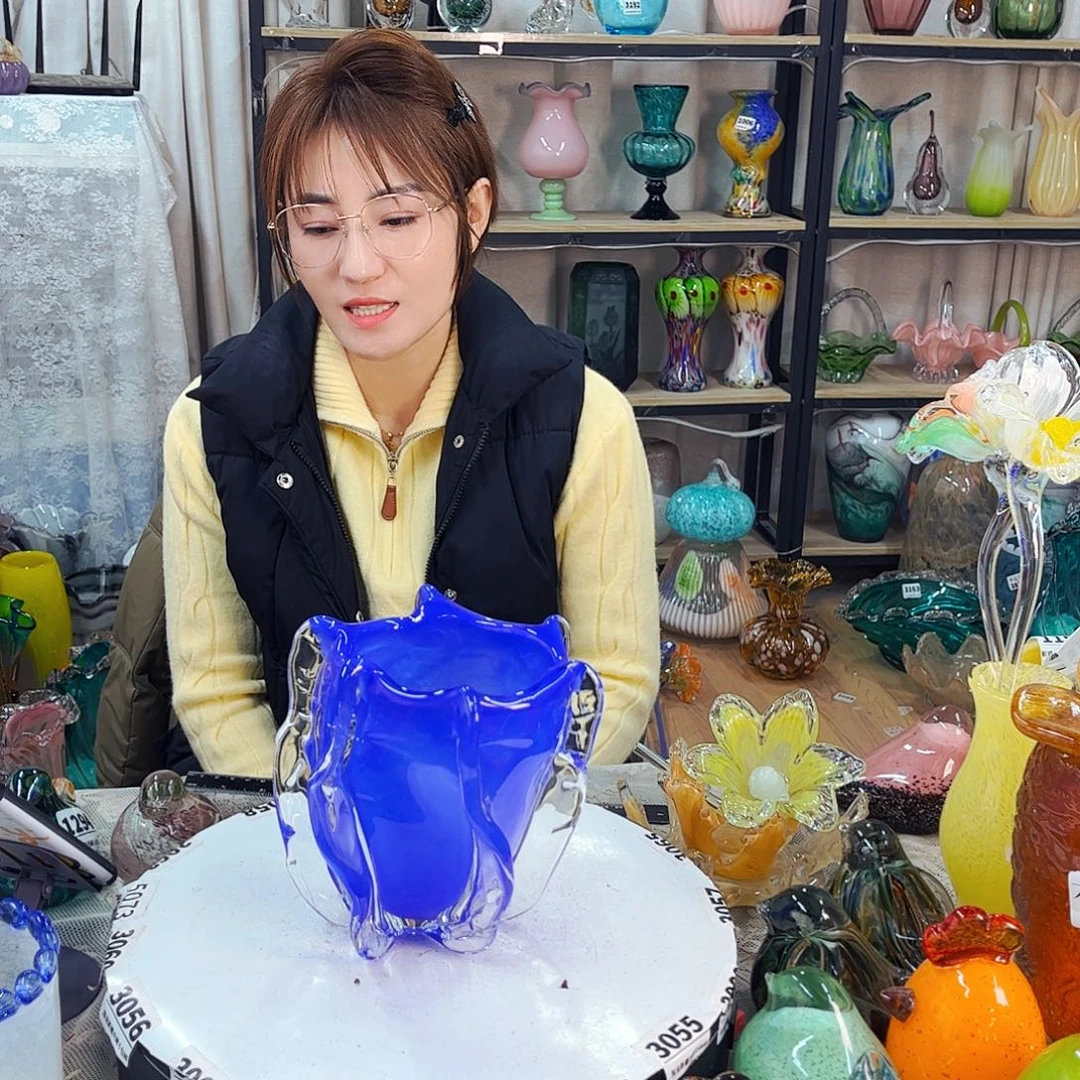 蓝瓶不完美家悦琉璃工艺品歪