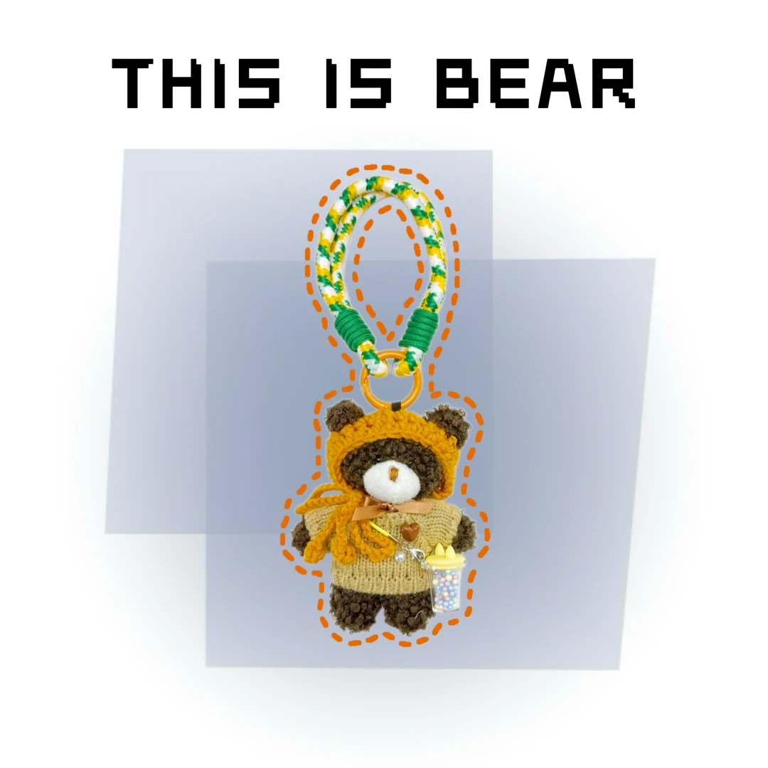 This is Bear•设计师原创包包挂件/手机挂饰/车挂/黄头套A31