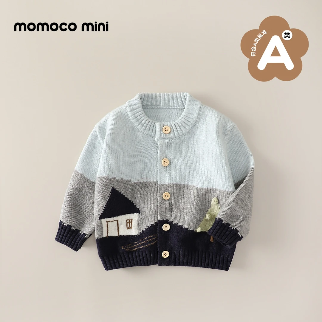 MOMOCOmini秋冬季婴童卡通毛衣婴儿针织开衫男女宝87910230014