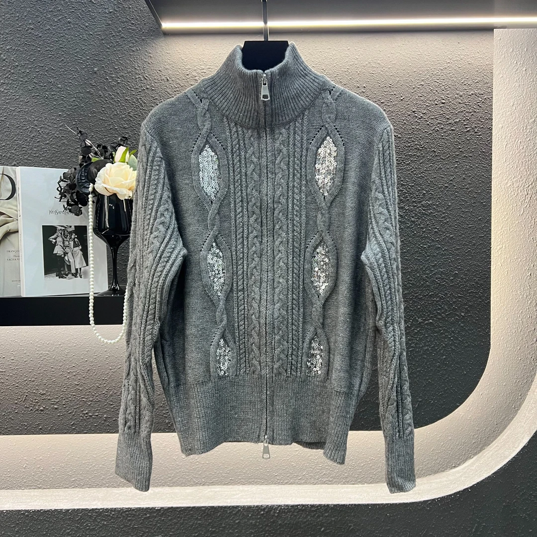 【小乔】慵懒风软糯翻领针织衫时尚早秋百搭毛衣外套180