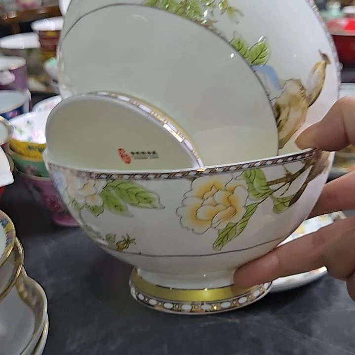 瓷片微瑕琴瑟和鸣6寸2个面碗66666
