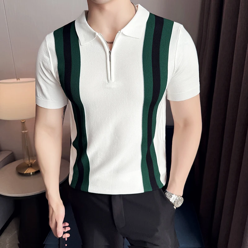 72101#春夏男装短袖针织POLO衫 男士休闲翻领针织短袖