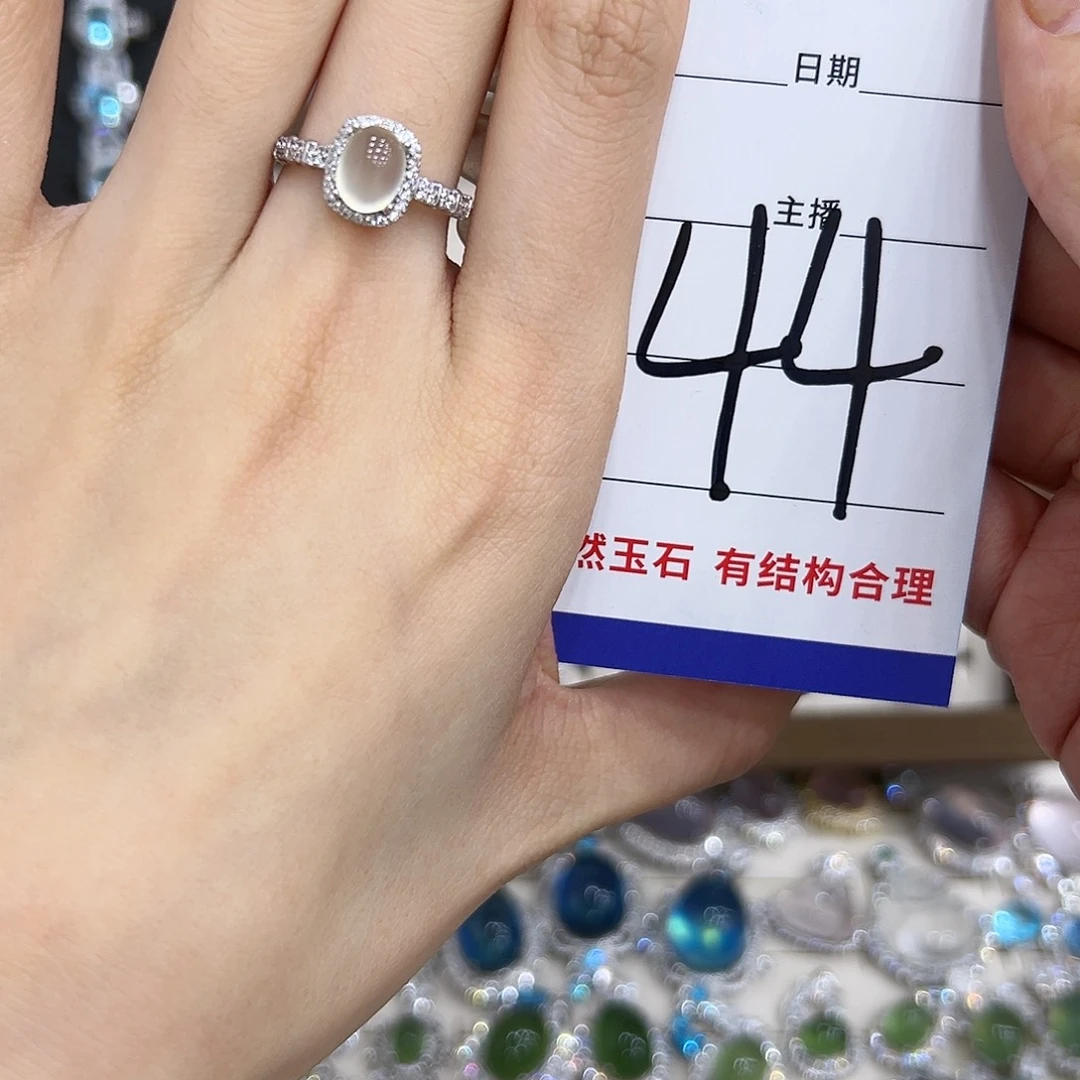o***k岫玉银S925镶嵌戒指