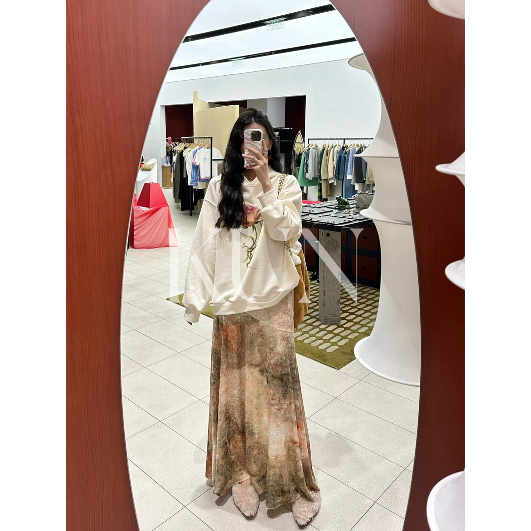 KUN【古巴野玫瑰】宽松连帽卫衣冬季气质