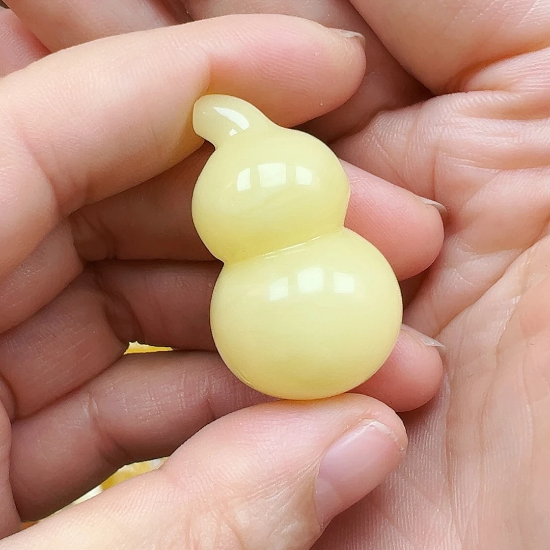 裸石琥珀未镶嵌白蜜蜡葫芦