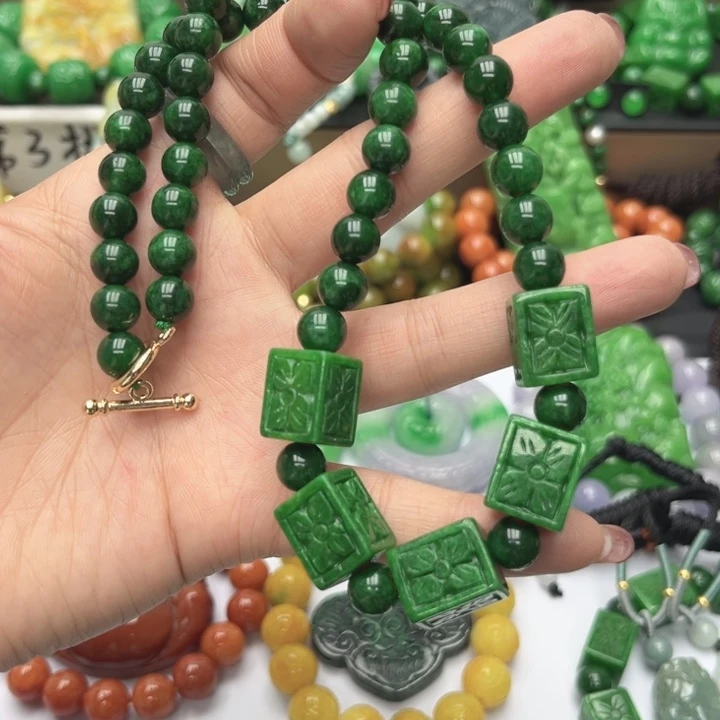 翡翠未镶嵌手链项链33