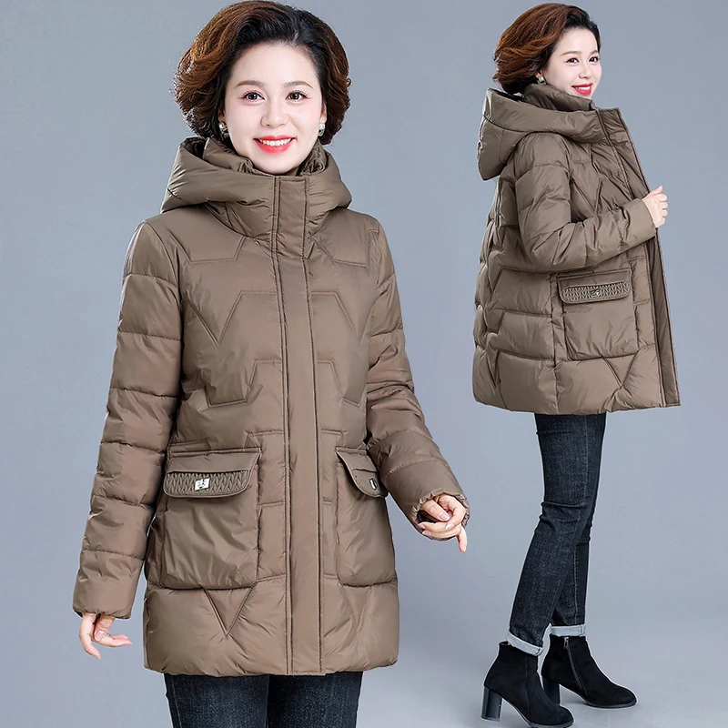 中老年妈妈棉袄奶奶冬装棉服50到60岁棉衣新款母亲洋气中长款外套