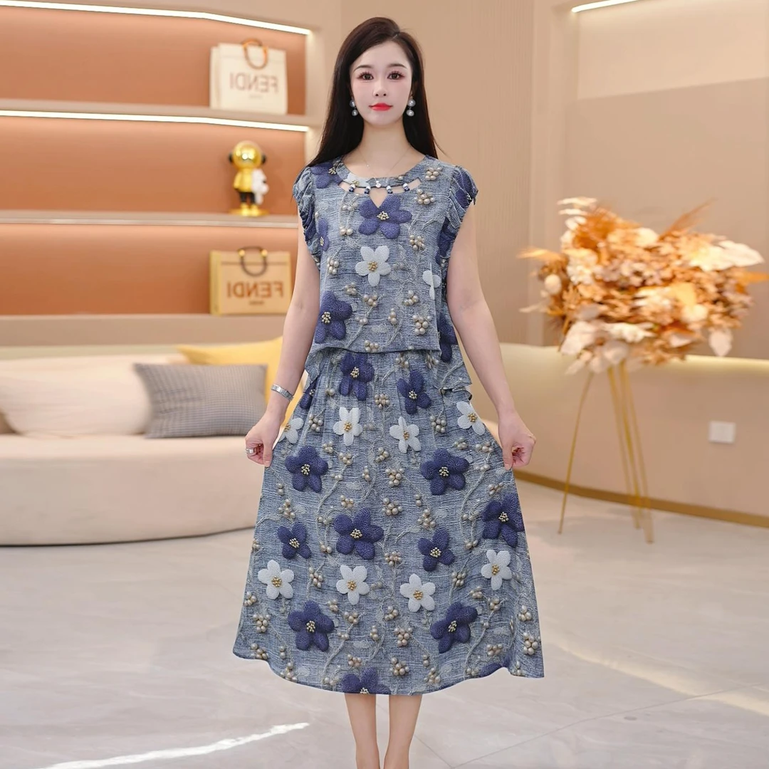 【SJYH2669】夏季新款套装裙两件套时尚优雅减龄洋气套装