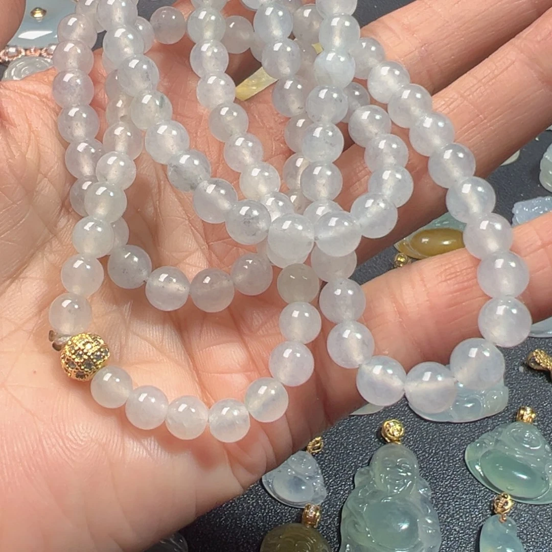 翡翠未镶嵌颈饰108颗