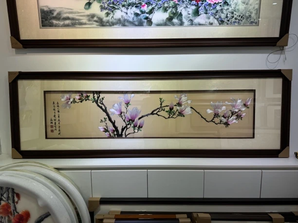 带框尺寸65-2米1手工刺绣冰清玉洁