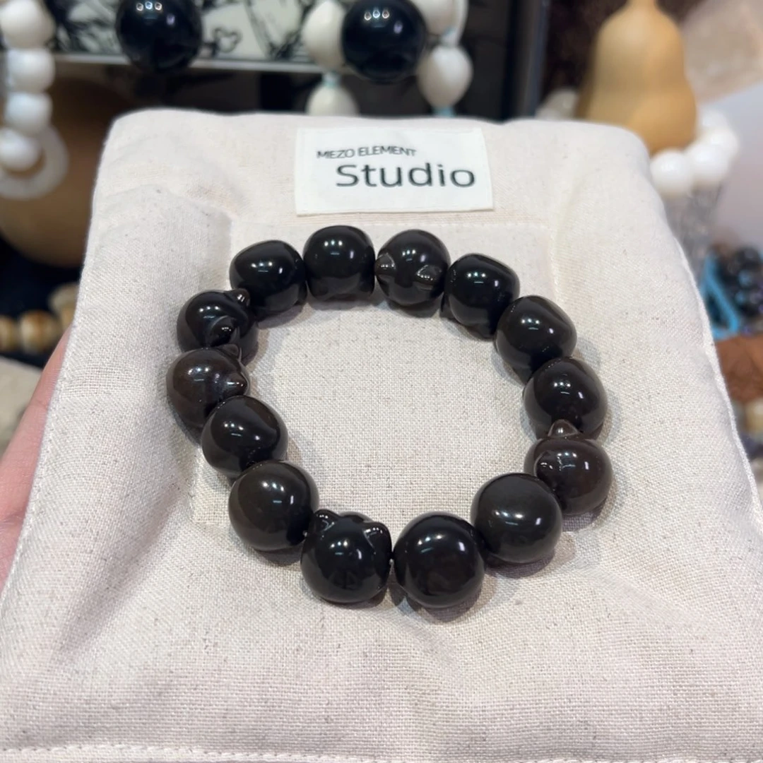 菩提根/象牙果吊坠深咖色猫猫头卡18微瑕