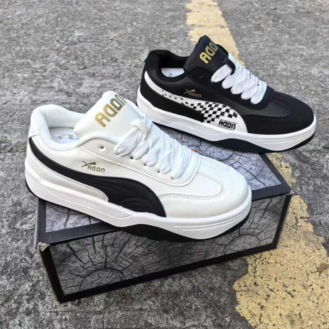 车缝线耐磨舒适休闲鞋男士板鞋百搭男低帮春季增高