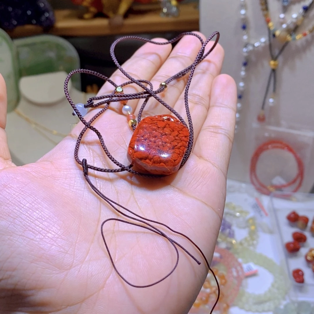 天然辰砂无事牌 熊宝宝