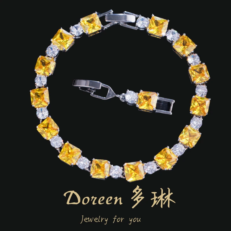 铜合金合成锆石手链 黄色方糖手链NW8720
