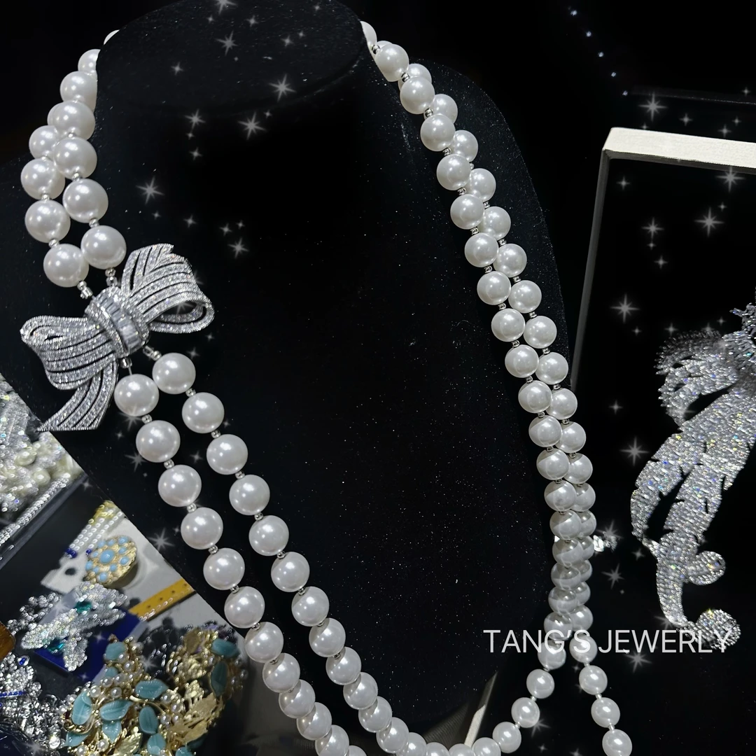 高奢华｜阿米莉亚的蝴蝶结 施华洛珠珠 项链重工设计