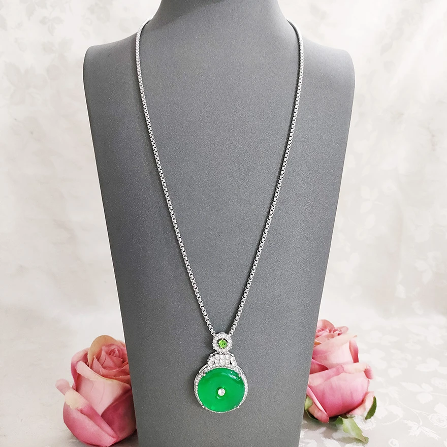 铜合金项链 民族风气质项链复古长款绿色首饰1720