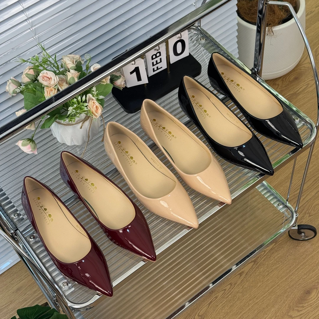 欧美风春秋修脚简约百搭女鞋浅口尖头低跟内增高单鞋女