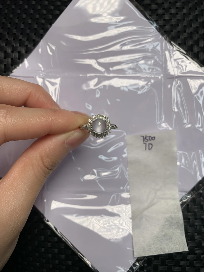 天然缅甸翡翠A货18K金镶嵌 7D